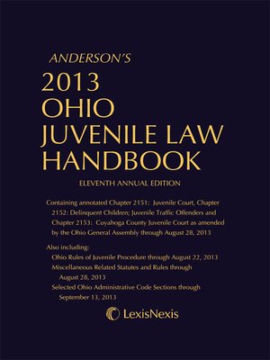 cover image of Anderson's 2013 Ohio Juvenile Law Handbook